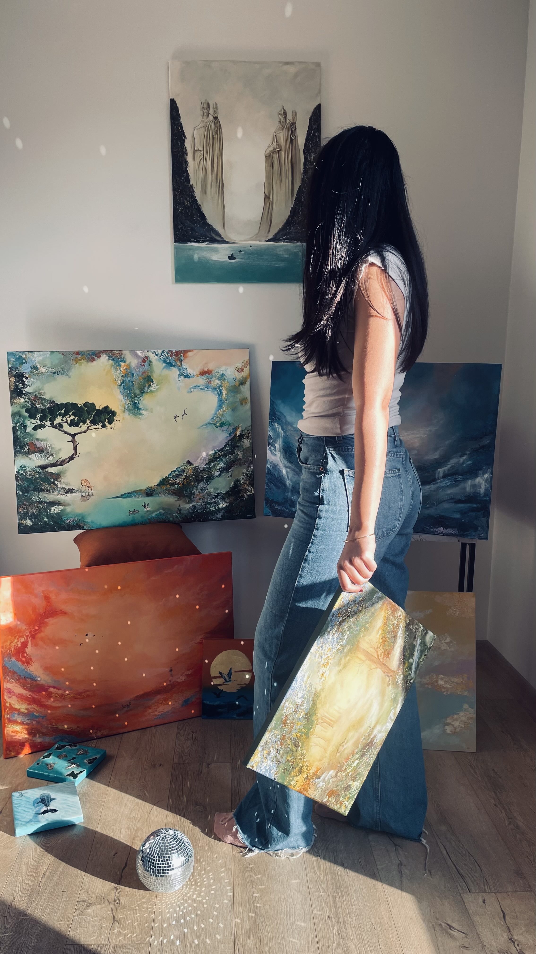 A selection of Feyza's paintings